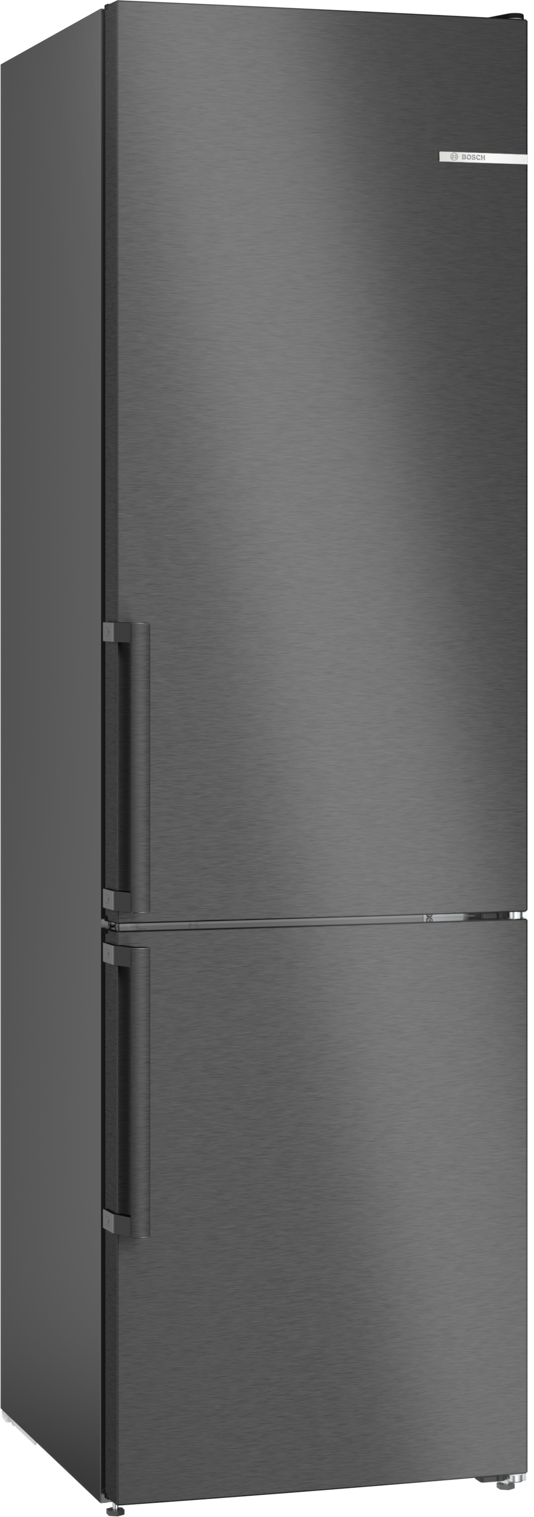 Bosch Serie 4, Freistehende Kühl-Gefrier-Kombination mit Gefrierbereich unten, 203 x 60 cm, Edelstahl schwarz, KGN39OXBT