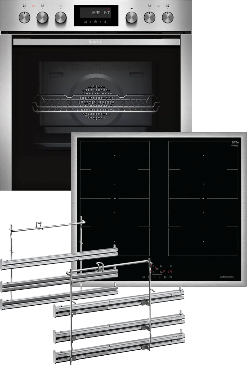 Neff Einbauherd-Set, E2CCH7AN1 + M56BR60N0K, inkl. 3-fach Teleskopvollauszug, HMK560IFP