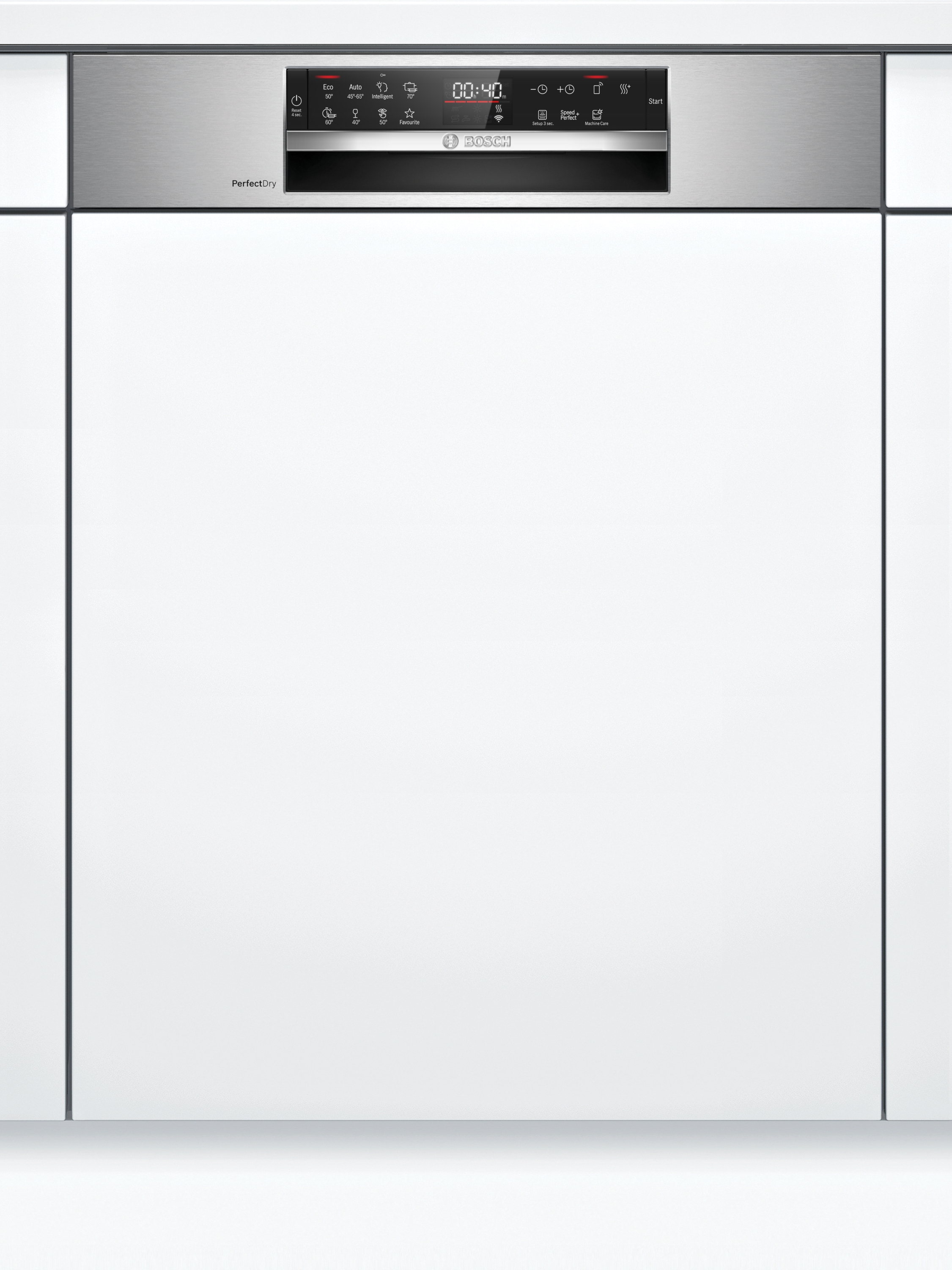 Bosch Serie 6, Teilintegrierter Geschirrspüler, 60 cm, Edelstahl, SMI6TCS01E