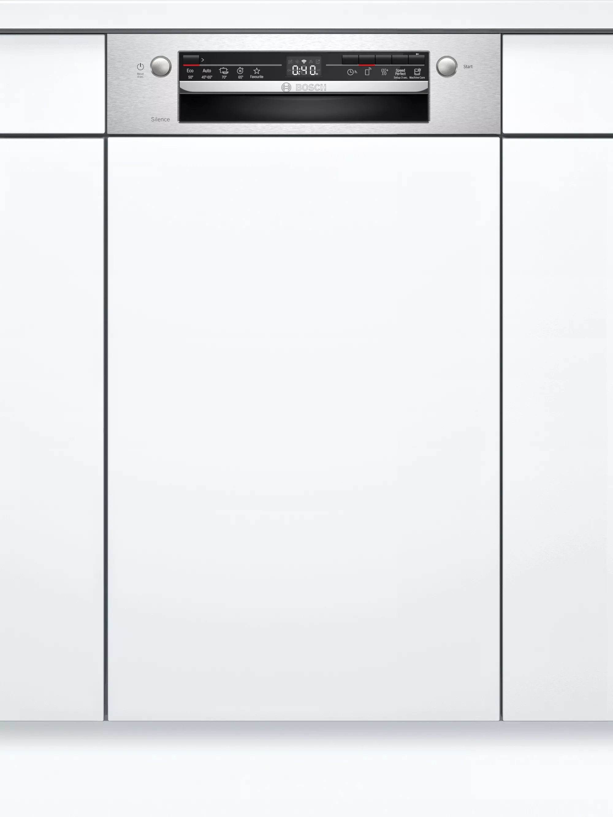 Bosch Serie 2, Teilintegrierter Geschirrspüler, 45 cm, Edelstahl, SPI2IKS10E