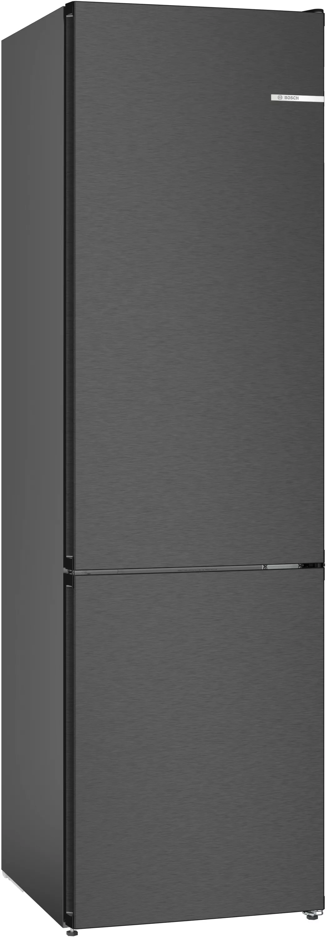 Bosch Serie 4, Freistehende Kühl-Gefrier-Kombination mit Gefrierbereich unten, 203 x 60 cm, Edelstahl schwarz, KGN39EXCF
