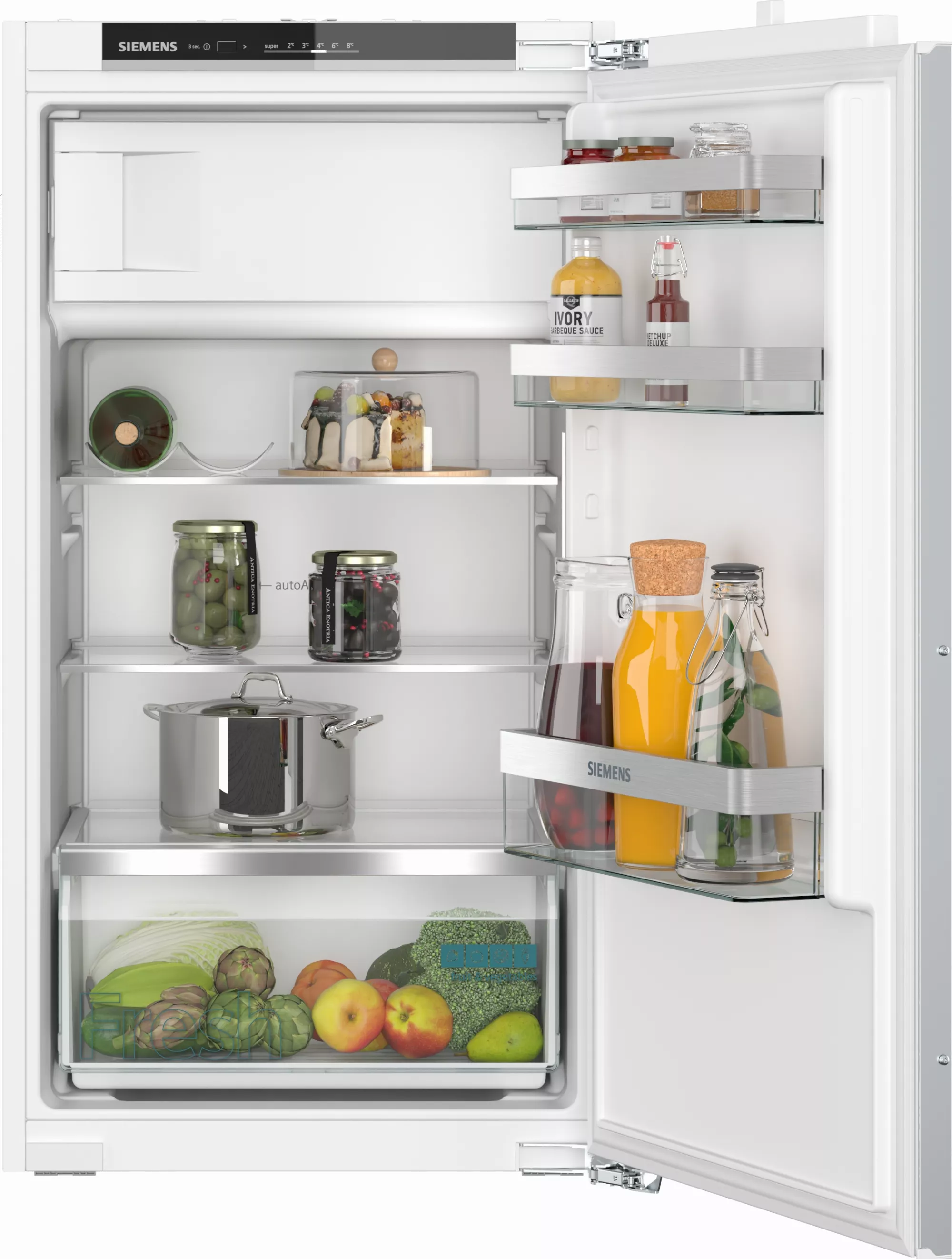 Siemens iQ300, Einbau-Kühlschrank mit Gefrierfach, 102.5 x 56 cm,  Flachscharnier, KI32LVFE0