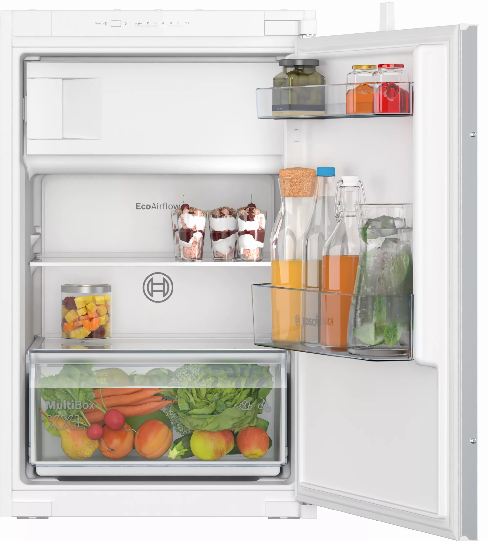 Bosch Serie 2, Einbau-Kühlschrank mit Gefrierfach, 88 x 56 cm, Schleppscharnier, KIL22NSE0
