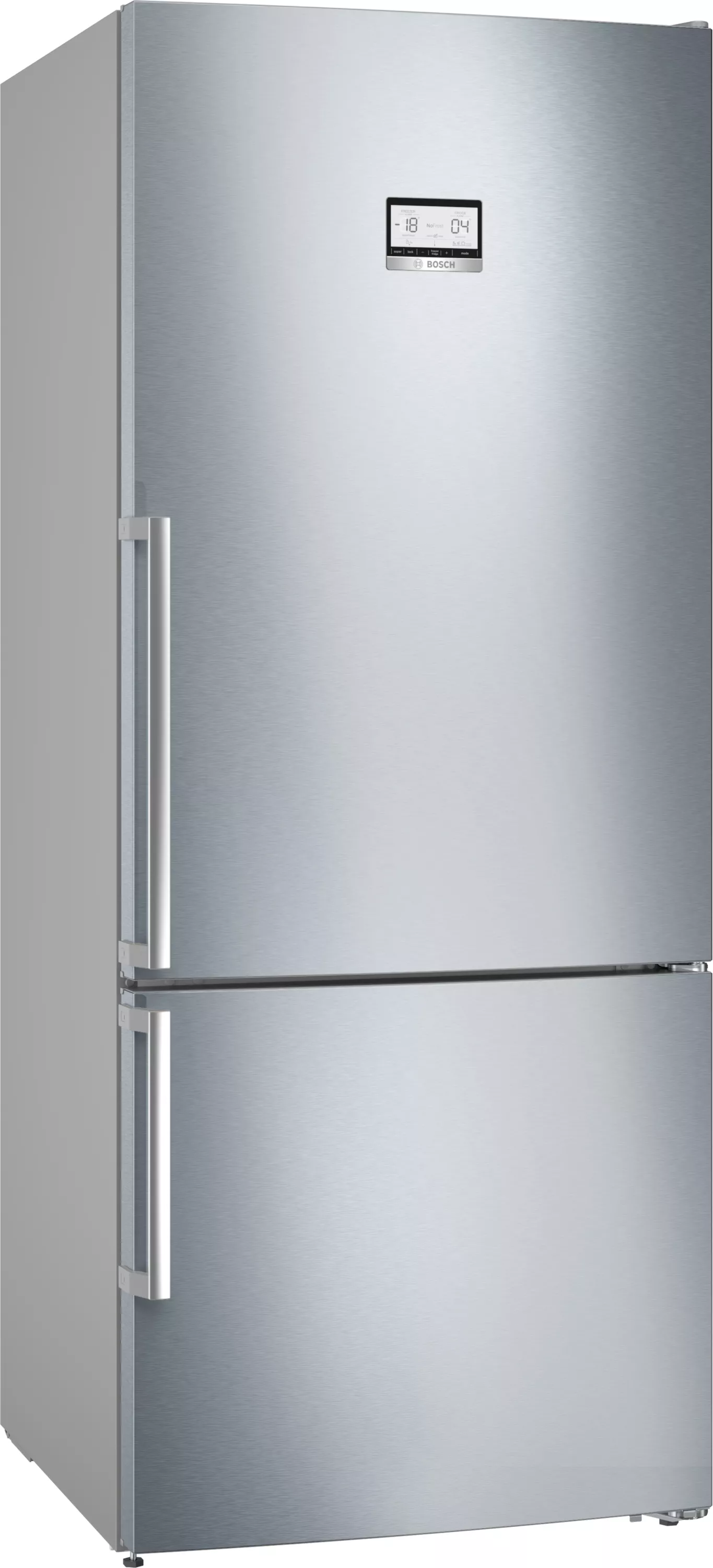 Bosch Serie 6, Freistehende Kühl-Gefrier-Kombination mit Gefrierbereich unten, 186 x 75 cm, Edelstahl (mit Antifingerprint), KGN76AIDR