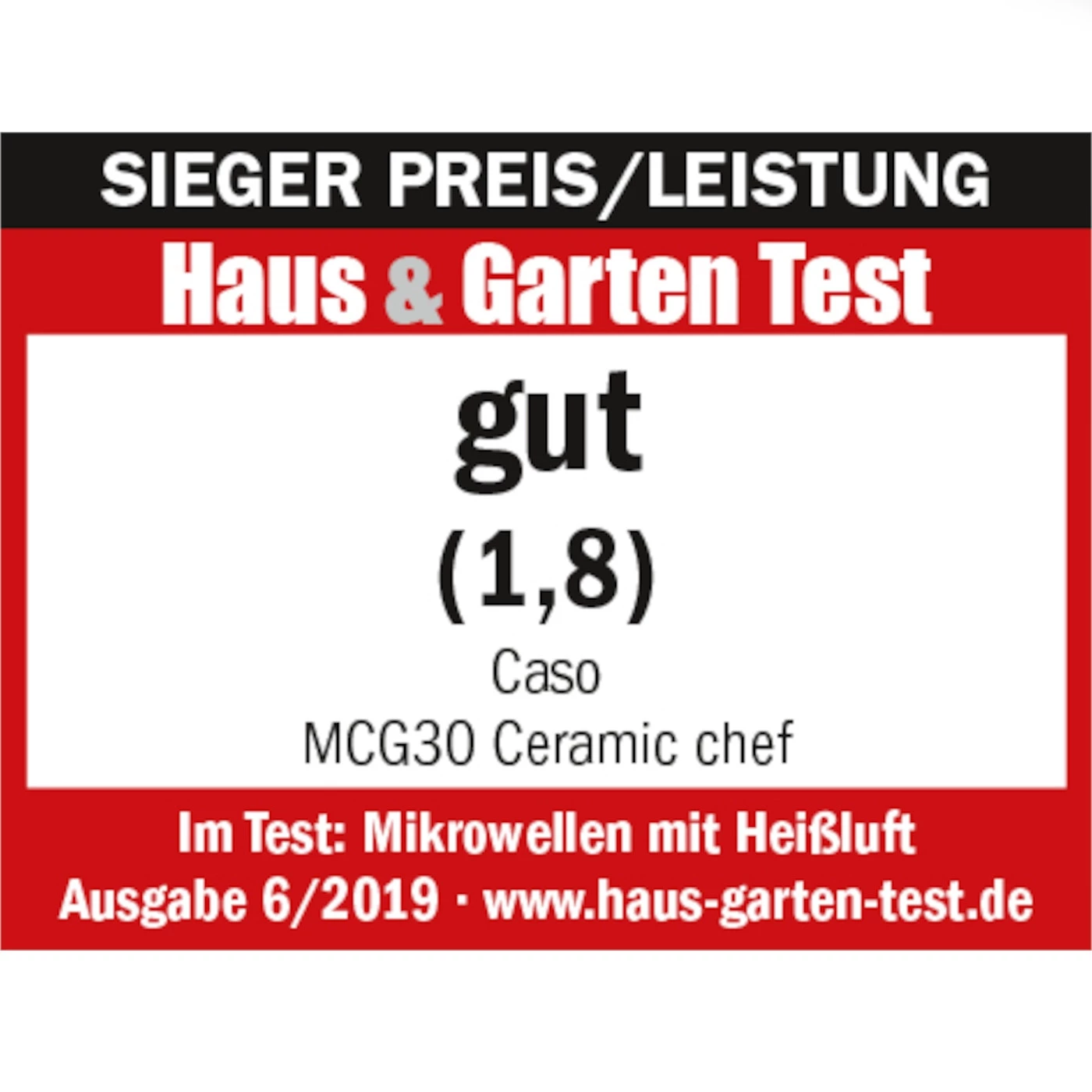 CASO Mikrowelle MCG 30 Ceramic Chef, Mikrowelle + Heißluft + Grill, 30 Liter