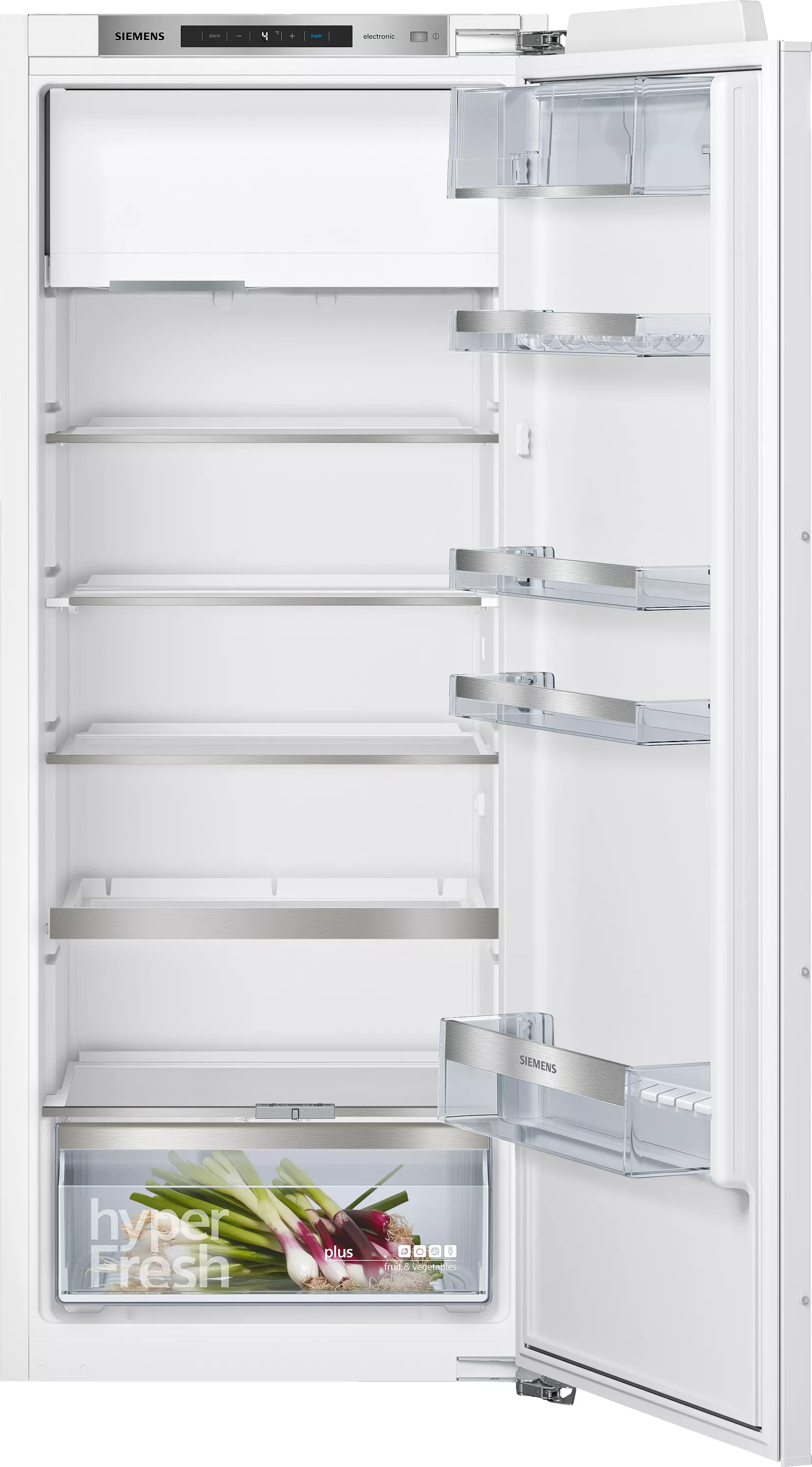 Siemens iQ500, Einbau-Kühlschrank mit Gefrierfach, 140 x 56 cm,  Flachscharnier mit Softeinzug, KI52LADE0