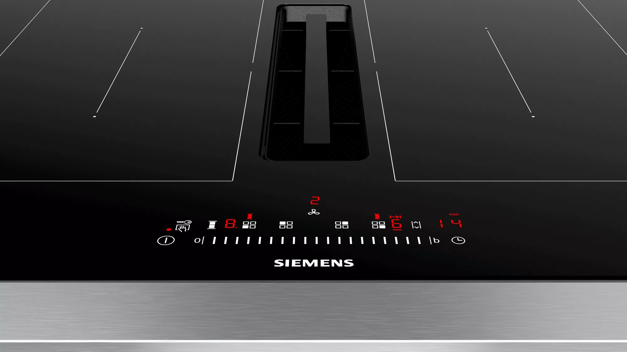 Siemens iQ500, Kochfeld mit Dunstabzug (Induktion), 70 cm, Rahmenlos aufliegend, ED711FQ15E
