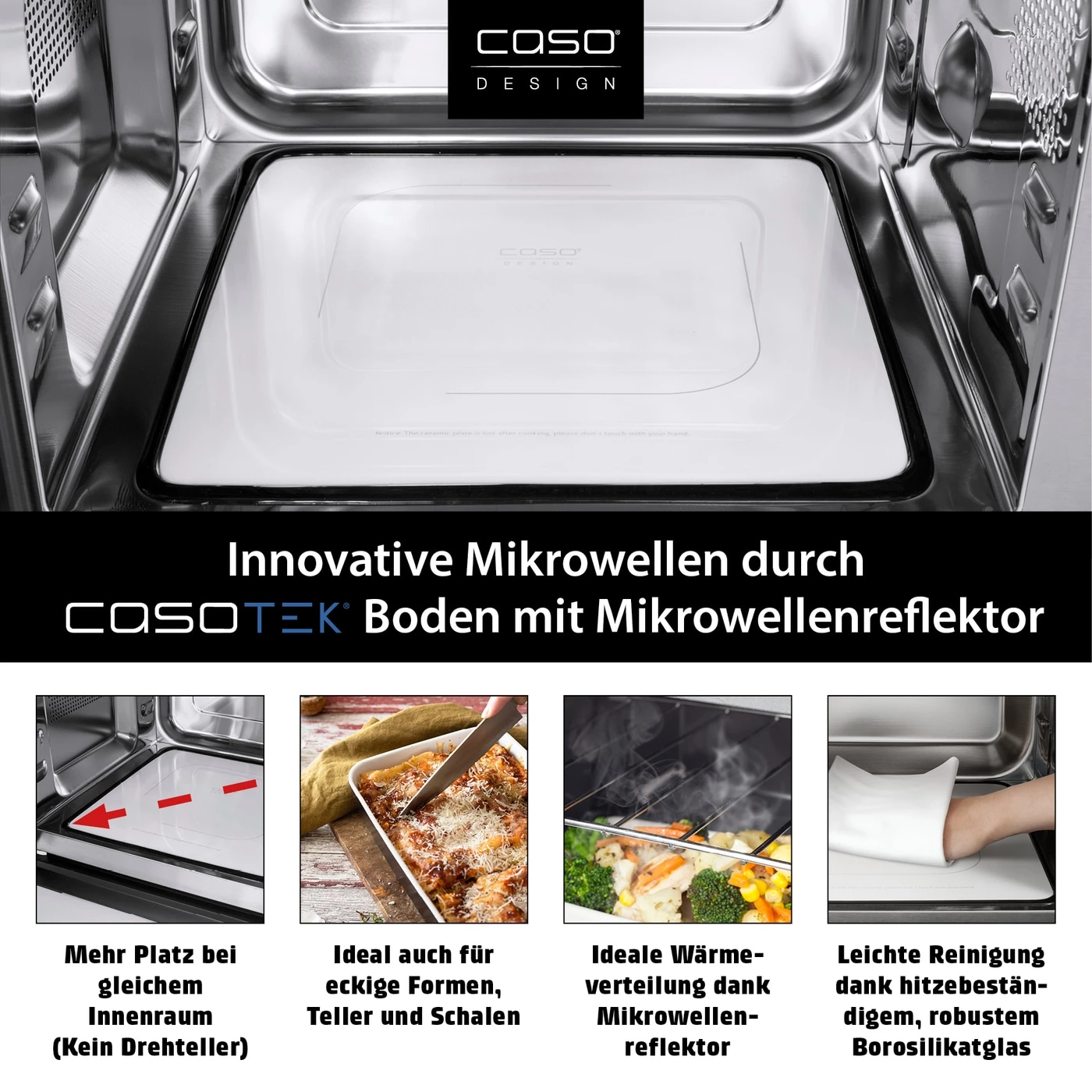 CASO Mikrowelle MCG 30 Ceramic Chef, Mikrowelle + Heißluft + Grill, 30 Liter  | 4038437033717